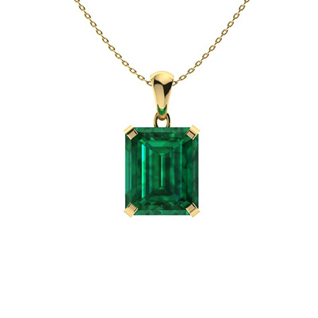 1.75 Ct Emerald Cut Geranium  Necklaces in Silver 925