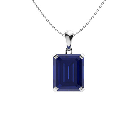 Panima 1.80 Carat Blue Sapphire 4 Claw Set  Necklace