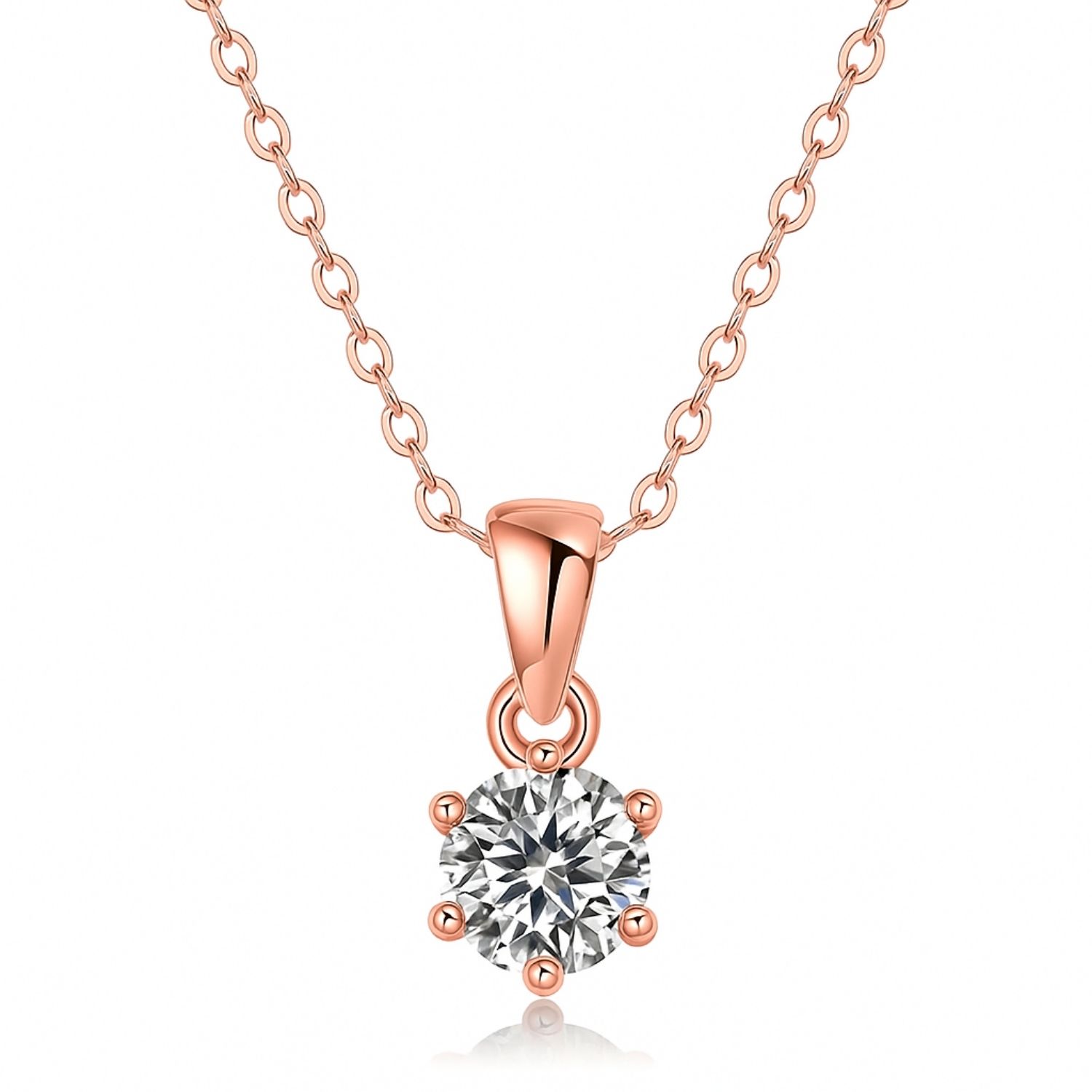 Triystn Natural Diamond 6 Prong  Necklace