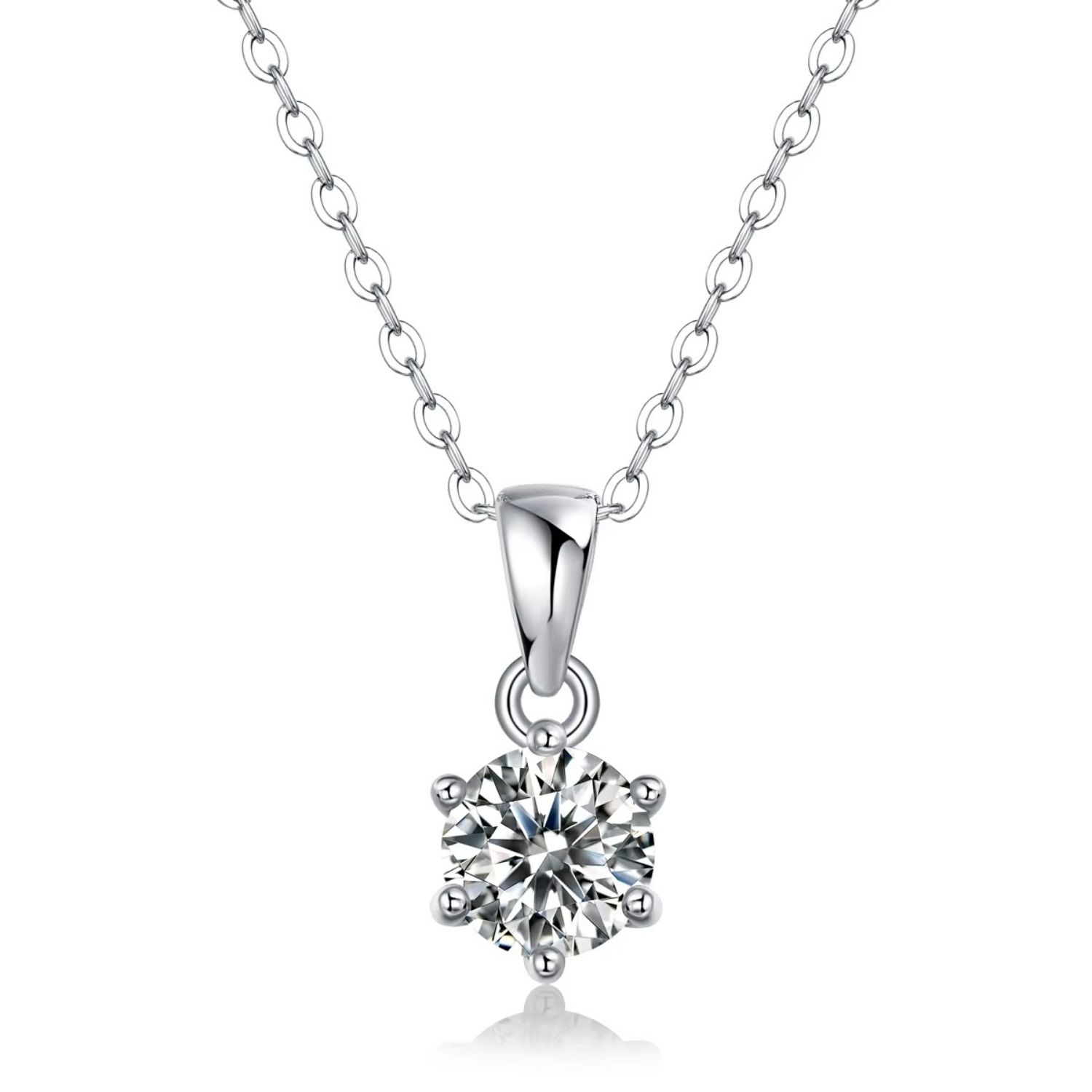 Triystn Natural Diamond 6 Prong  Necklace