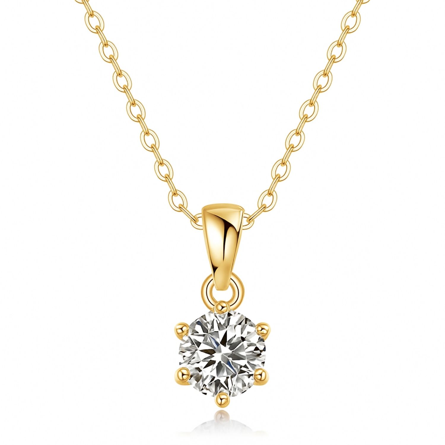 Triystn Natural Diamond 6 Prong  Necklace