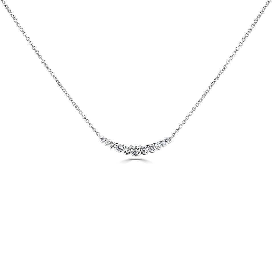 0.52 Carat Natural Round Designer Diamond Pendant With Chain