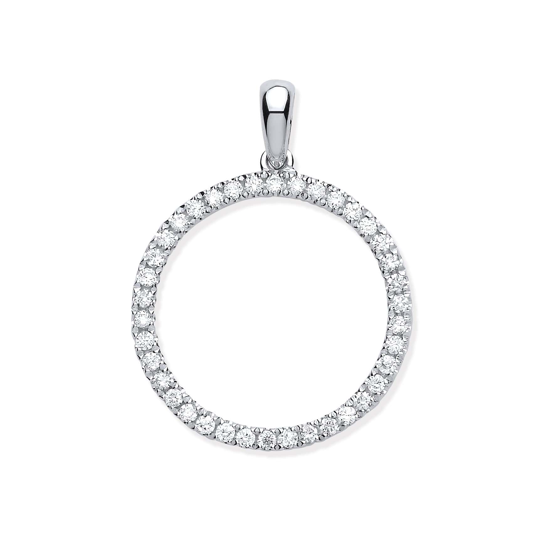 0.33 Carat Circle Style Natural Round Shaped Diamond Pendant