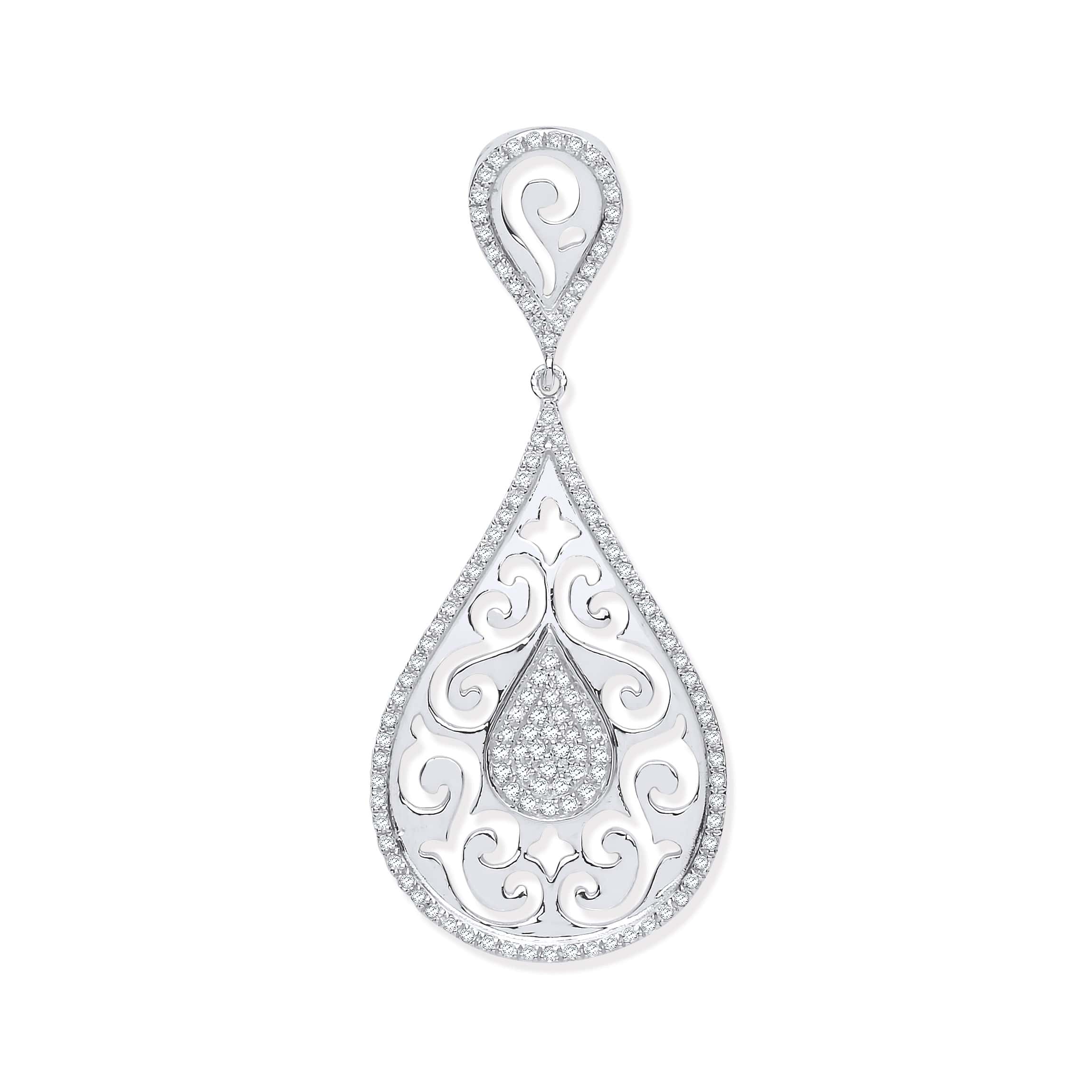 0.25 carat Natural Round Diamond Pear Shaped Drop Designer Pendant