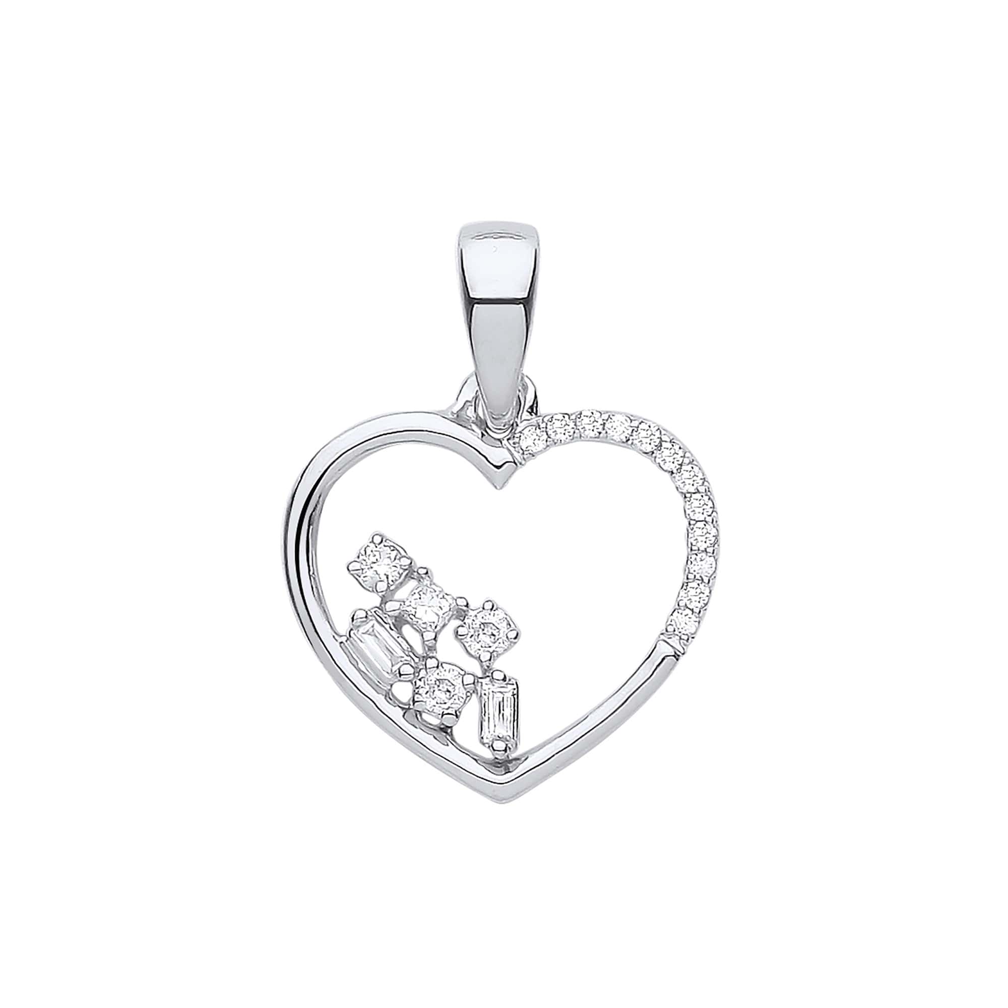 0.10 Carat Natural Round Shaped Diamond Heart  Pendant With White/Yellow/Rose Gold