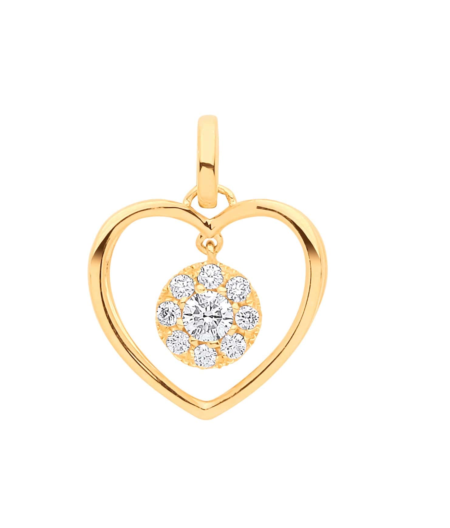 0.30 Carat Natural Round Diamond With Heart Shaped Pendant