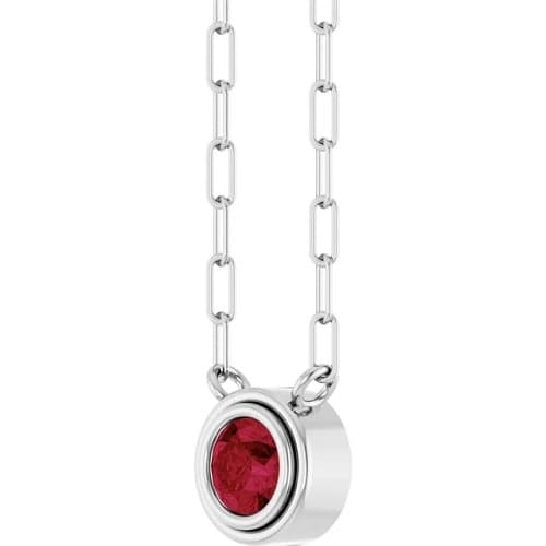 Pemba 0.34 Carat Natural Ruby Bezel Set  Necklace