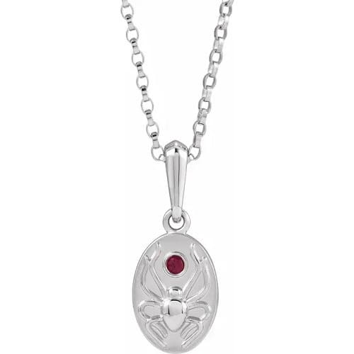 Hyacinthus Natural Ruby Bezel Set  Necklace