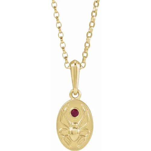 Hyacinthus Natural Ruby Bezel Set  Necklace
