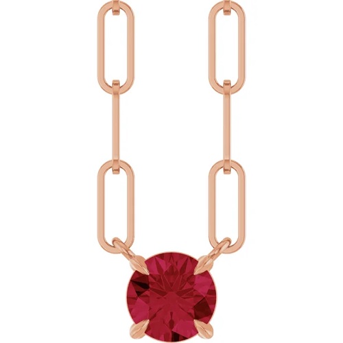 0.6 Ct Natural Ruby Round Cut Pertessa  Necklaces in Silver 925