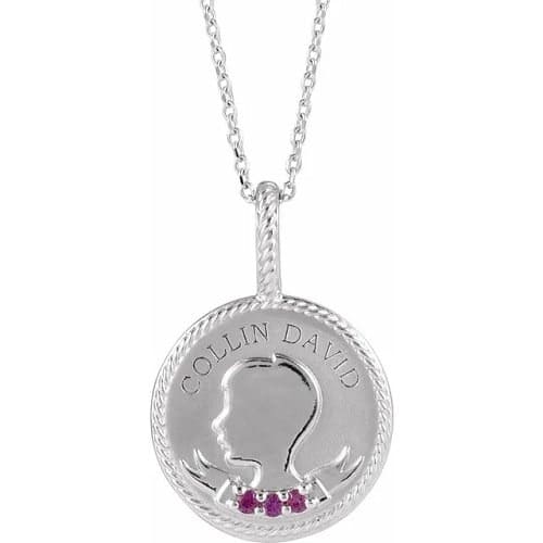 Parvani Natural Ruby Prong Set  Necklace