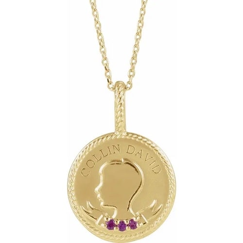 Parvani Natural Ruby Prong Set  Necklace