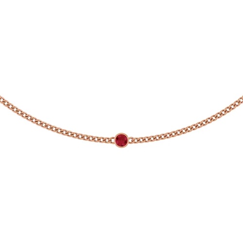 Penha Natural Ruby Rose Gold Bezel Set Necklace Gemstone