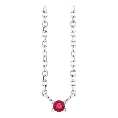 Parmita Natural Ruby 4 Prong  Necklace