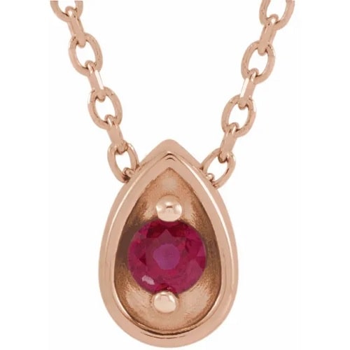 Pasquina Natural Ruby 2 Prong  Necklace