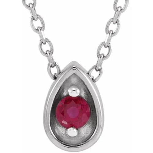 Pasquina Natural Ruby 2 Prong  Necklace