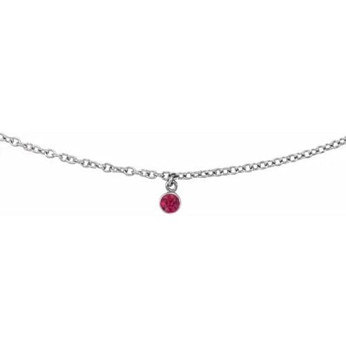0.15 Ct Natural Ruby Round Cut Pavaki  Necklaces in Silver 925