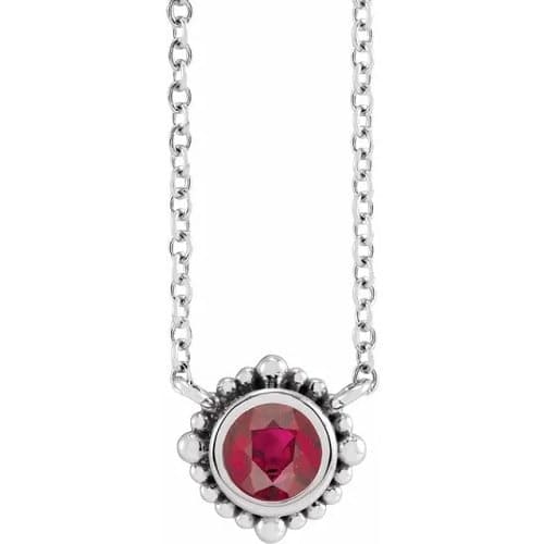 0.34 Ct Natural Ruby Round Cut Pehir  Necklaces in Silver 925