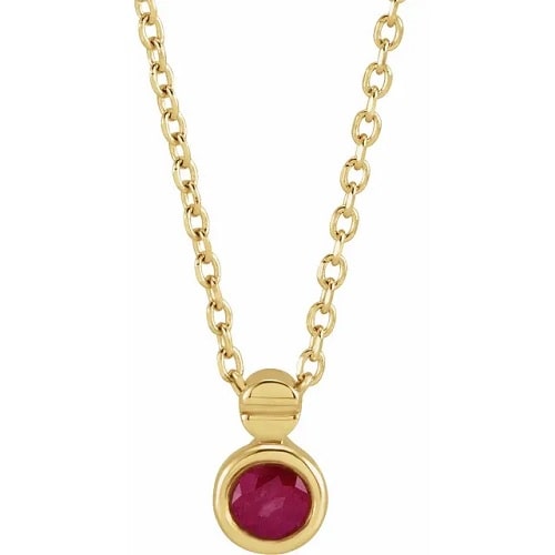 Pavana Natural Ruby Bezel Set  Necklace