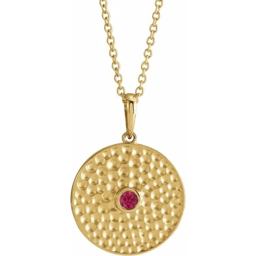 Pascalle Natural Ruby Bezel Set  Necklace