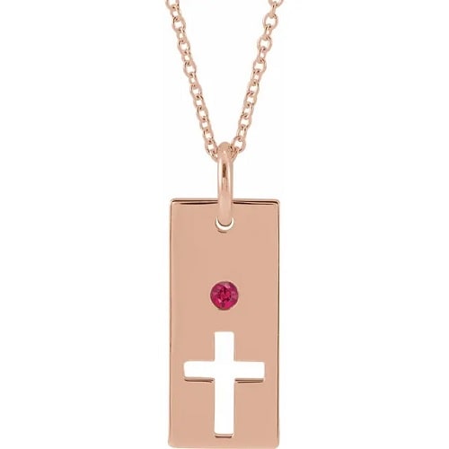 Ilex Natural Ruby Bezel Set  Necklace