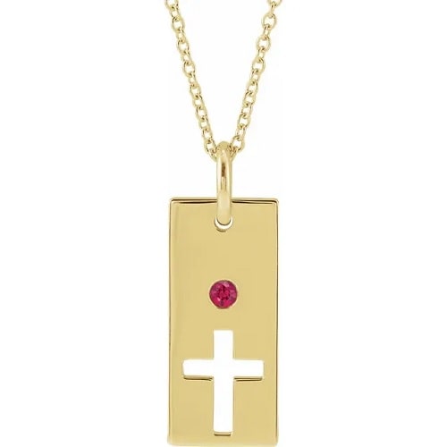 Ilex Natural Ruby Bezel Set  Necklace