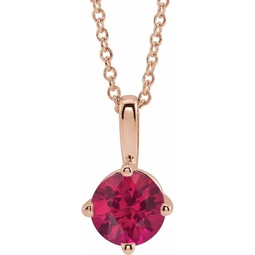 Phillida Natural Ruby 4 Prong  Necklace