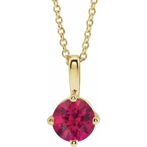 Phillida Natural Ruby 4 Prong  Necklace