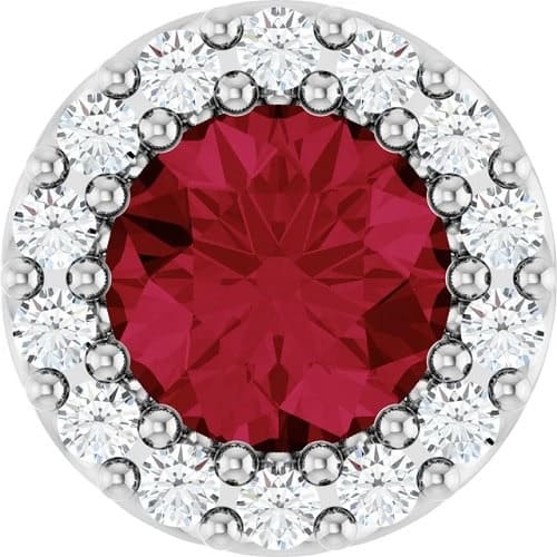 0.74 Ct Natural Ruby Round Cut Phaelyn  Necklaces in Silver 925