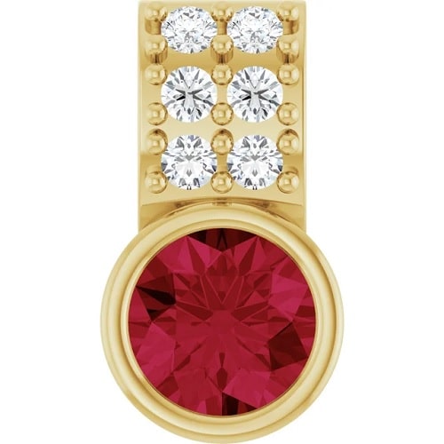 Perenelle Natural Ruby Bezel Set  Necklace