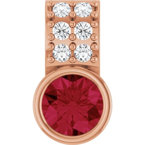 0.4 Ct Natural Ruby Round Cut Perenelle  Necklaces in Silver 925