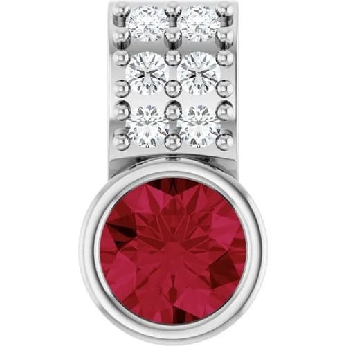 0.4 Ct Natural Ruby Round Cut Perenelle  Necklaces in Silver 925