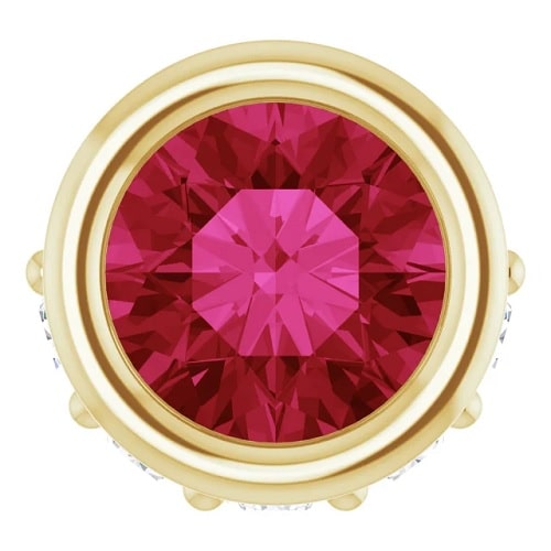 Perin Natural Ruby Bezel Set  Necklace