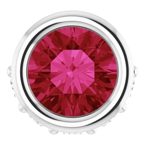 0.44 Ct Natural Ruby Round Cut Perin  Necklaces in Silver 925