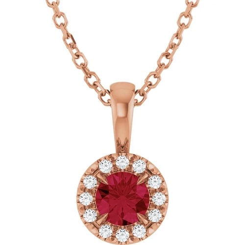 0.46 Ct Natural Ruby Round Cut Pernilla  Necklaces in Silver 925