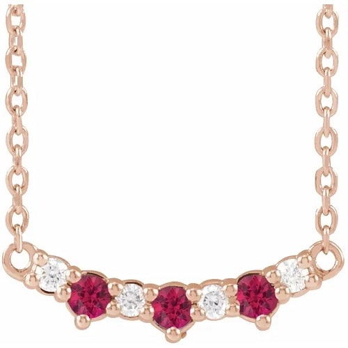 Pegeen Natural Ruby Prong Set  Necklace