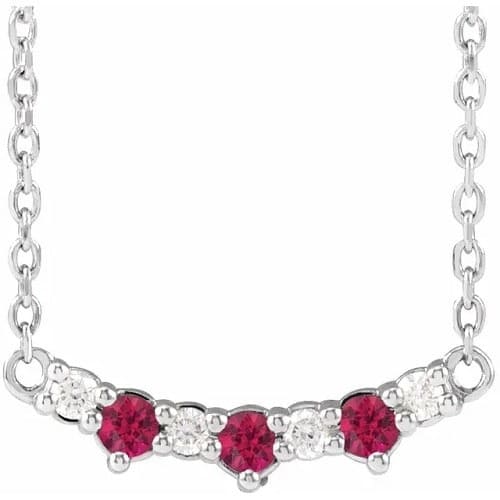 Pegeen 0.23 Carat Natural Ruby Prong Set  Necklace