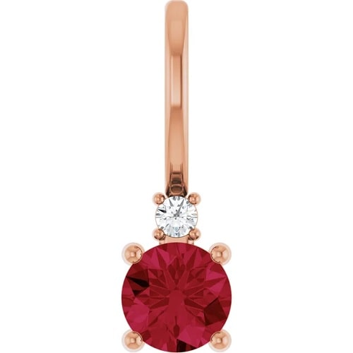 0.36 Ct Natural Ruby Round Cut Pennilyn  Necklaces in Silver 925
