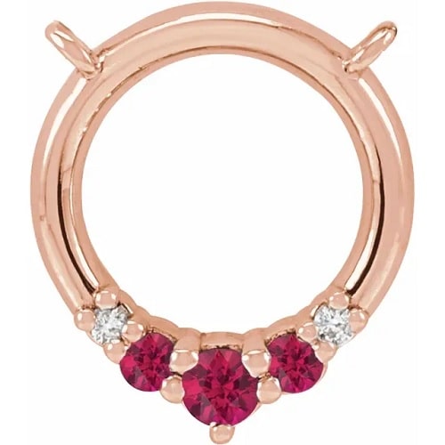 Patrie Natural Ruby Rose Gold Shared Prong 
