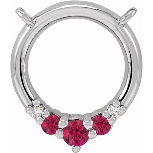 0.13 Ct Natural Ruby Round Cut Patrie  Necklaces in Silver 925