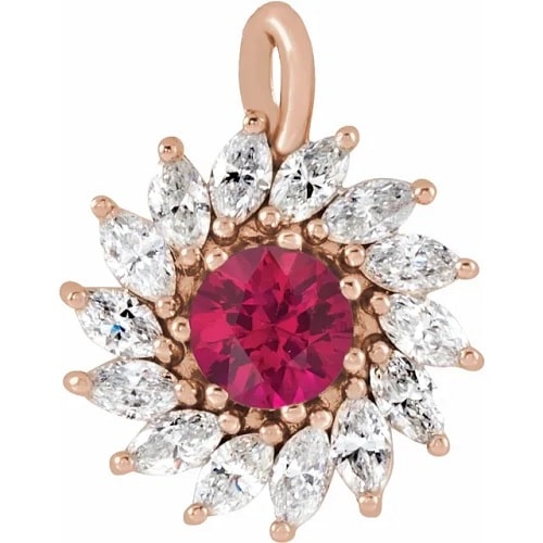 1.02 Ct Natural Ruby Round Cut Pheya  Necklaces in Silver 925