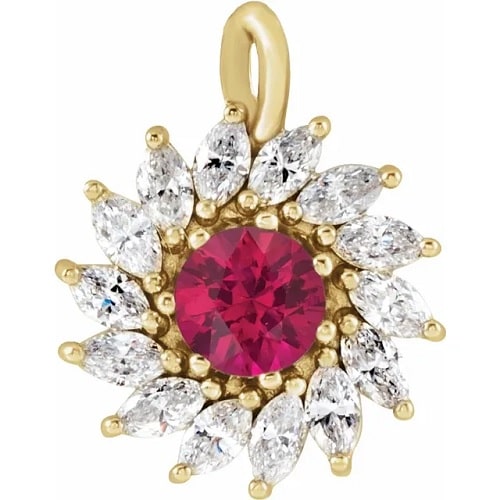1.02 Ct Natural Ruby Round Cut Pheya  Necklaces in Silver 925