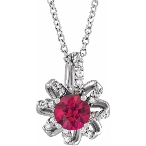 Phaidra 0.79 Carat Natural Ruby 4 Prong  Necklace