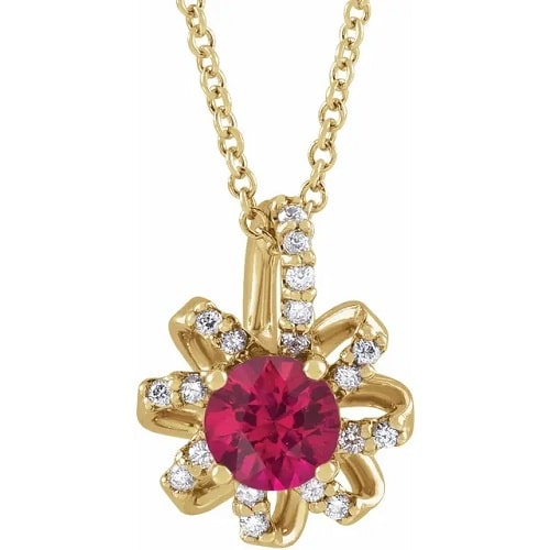 Phaidra Natural Ruby 4 Prong  Necklace