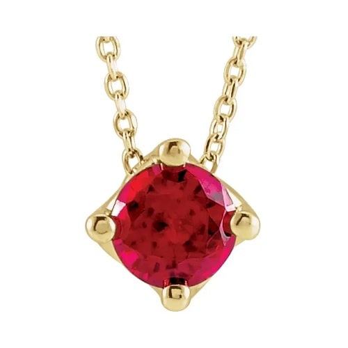 Pervinca Natural Ruby 4 Prong  Necklace