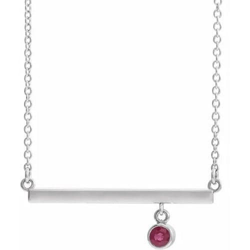 Pavanne Natural Ruby Bezel Set  Necklace
