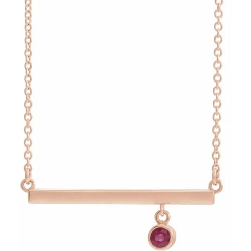 Pavanne Natural Ruby Rose Gold Bezel Set 