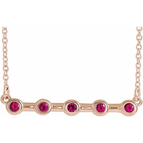 Peggi Natural Ruby Bezel Set  Necklace