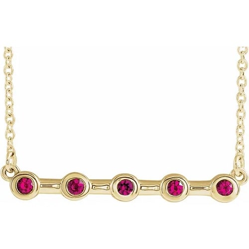 Peggi Natural Ruby Bezel Set  Necklace