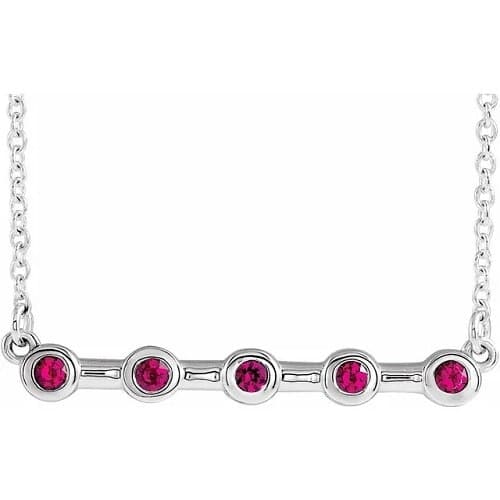 0.25 Ct Natural Ruby Round Cut Peggi  Necklaces in Silver 925